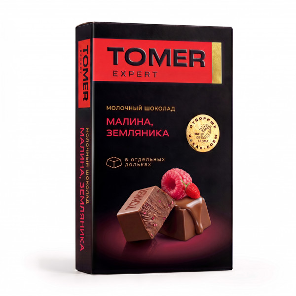 №2 Фабрика Томер   Молочный шоколад Малина-Земляника, 90г  в Партизанске