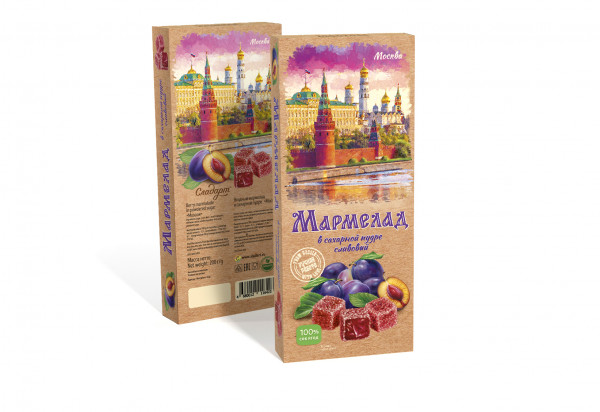 №2 Сладарт Мармелад Сливовый МОСКВА в сахарной пудре (642), 200г   в Партизанске