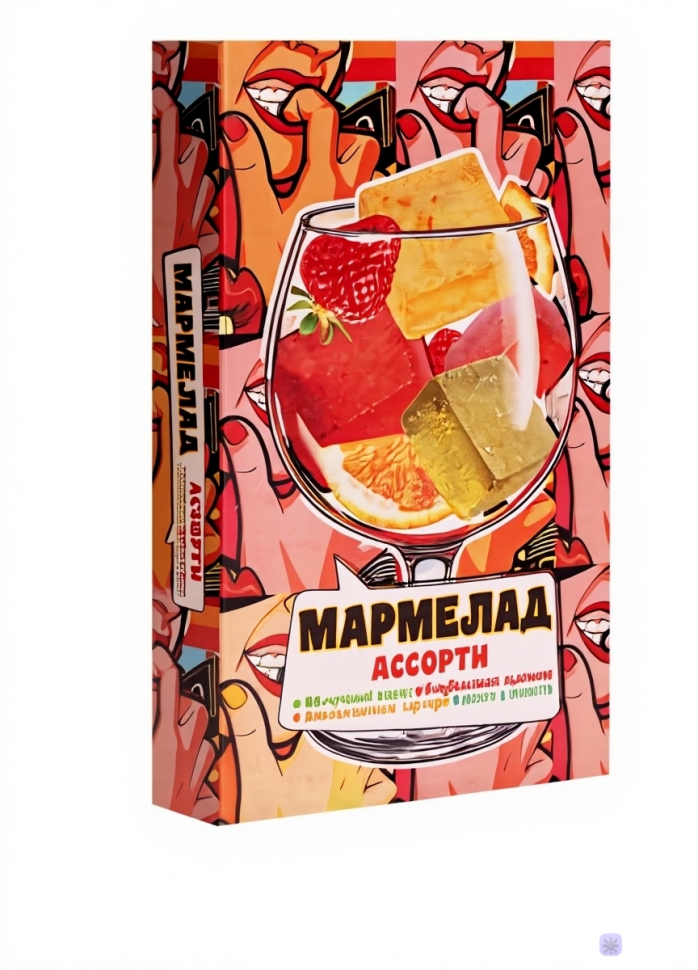  Мармелад АлкоАссорти(яблочный виски, клубничный просекко, апельсиновый вермут, лайм текила) 110г в Партизанске